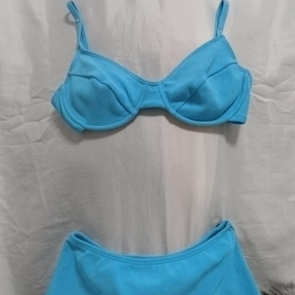 Land's End 3-Piece Swimsuit – Size 10, Solid Blue